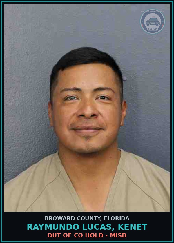 Booking mugshot of RAYMUNDO LUCAS, KENET in Broward County