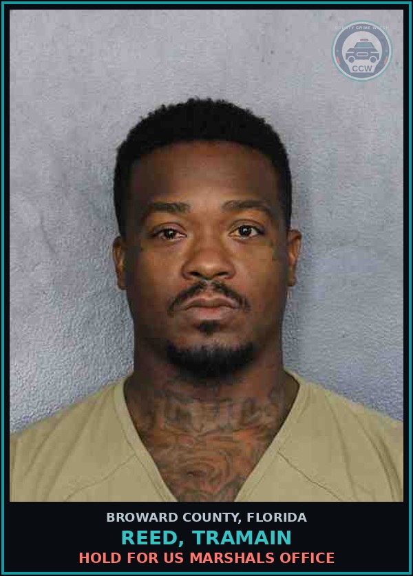 Booking mugshot of REED, TRAMAIN in Broward County