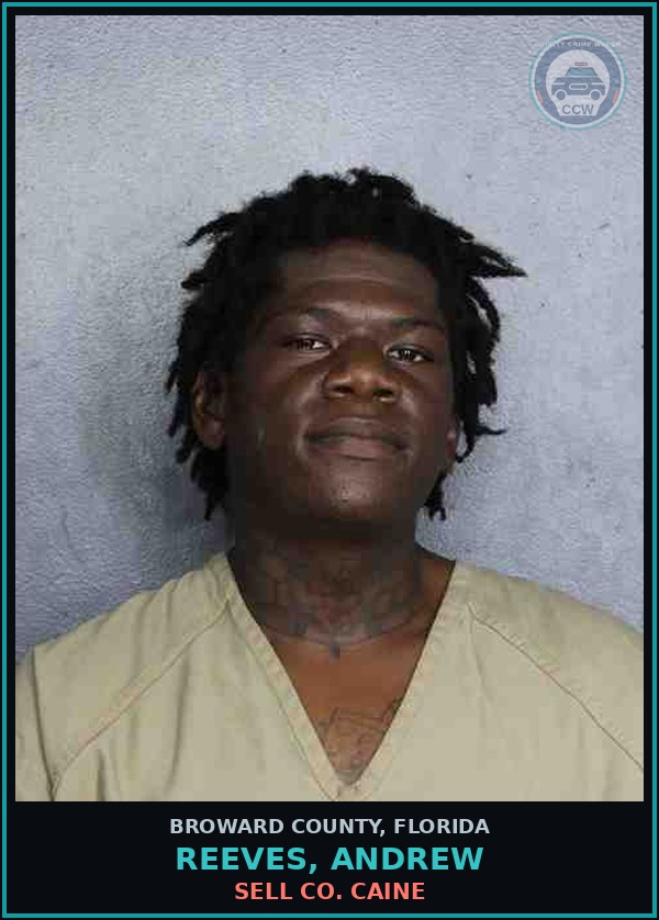 Booking mugshot of REEVES, ANDREW in Broward County