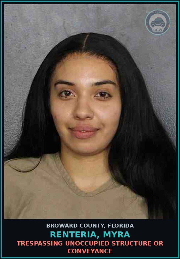 Booking mugshot of RENTERIA, MYRA in Broward County