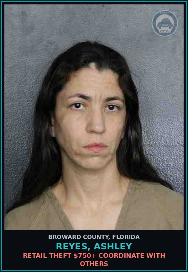 Booking mugshot of REYES, ASHLEY in Broward County