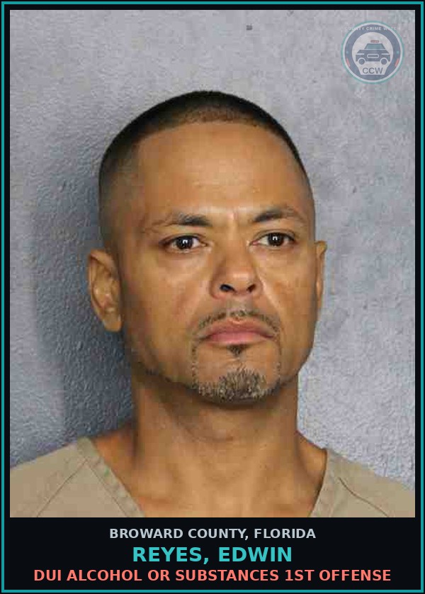 Booking mugshot of REYES, EDWIN in Broward County