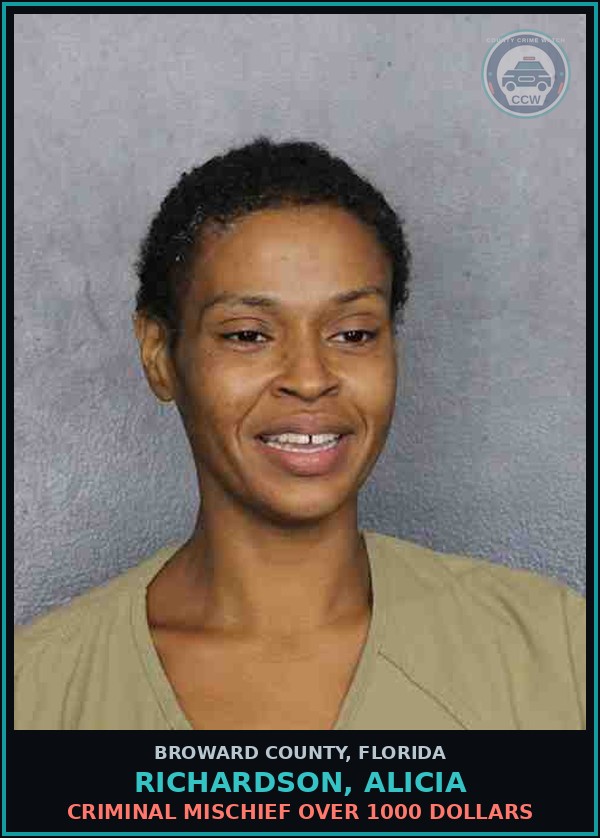 Booking mugshot of RICHARDSON, ALICIA in Broward County
