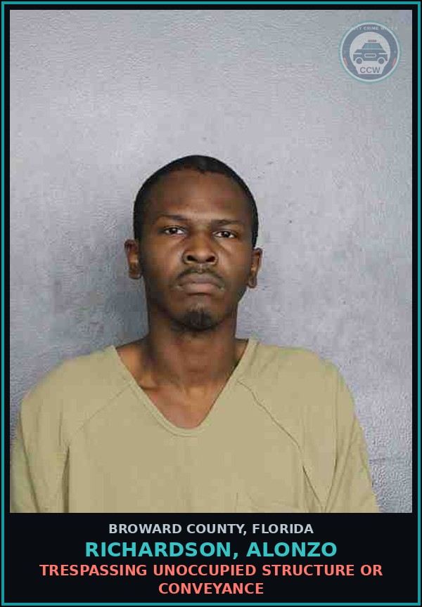Booking mugshot of RICHARDSON, ALONZO in Broward County