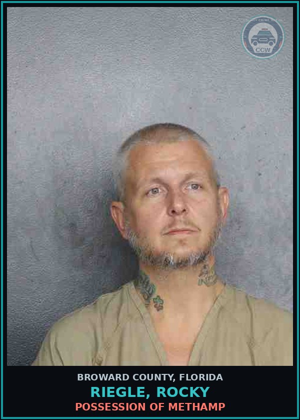 Booking mugshot of RIEGLE, ROCKY in Broward County