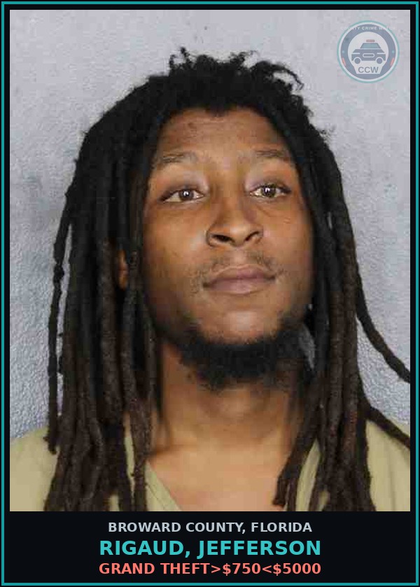 Booking mugshot of RIGAUD, JEFFERSON in Broward County