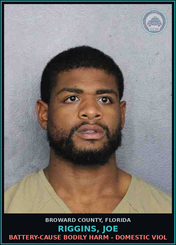 Booking mugshot of RIGGINS, JOE in Broward County