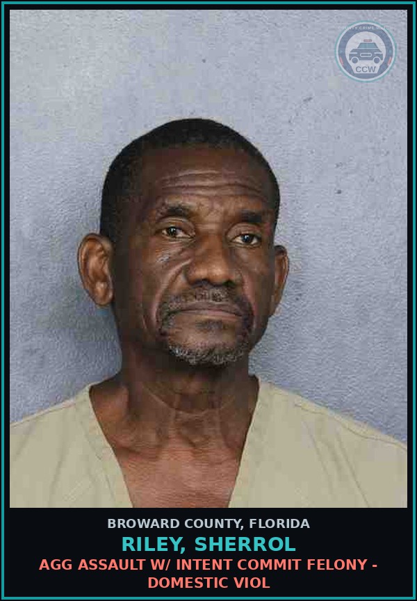 Booking mugshot of RILEY, SHERROL in Broward County