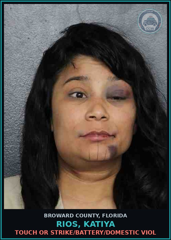 Booking mugshot of RIOS, KATIYA in Broward County