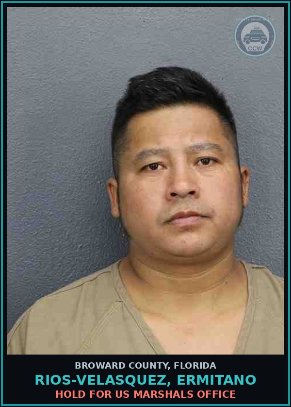 Booking mugshot of RIOS-VELASQUEZ, ERMITANO in Broward County