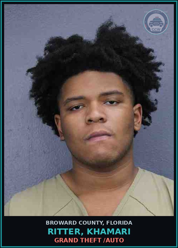 Booking mugshot of RITTER, KHAMARI in Broward County