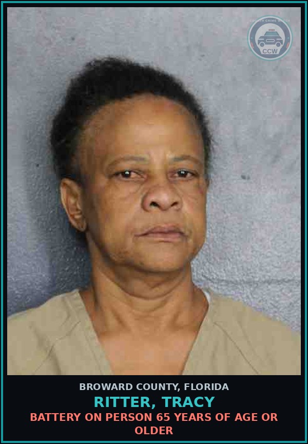 Booking mugshot of RITTER, TRACY in Broward County