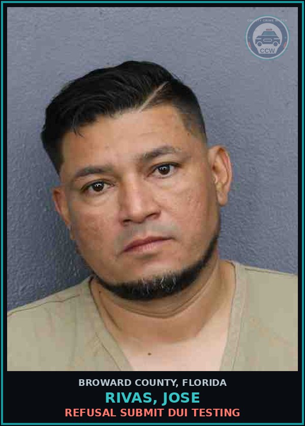 Booking mugshot of RIVAS, JOSE in Broward County