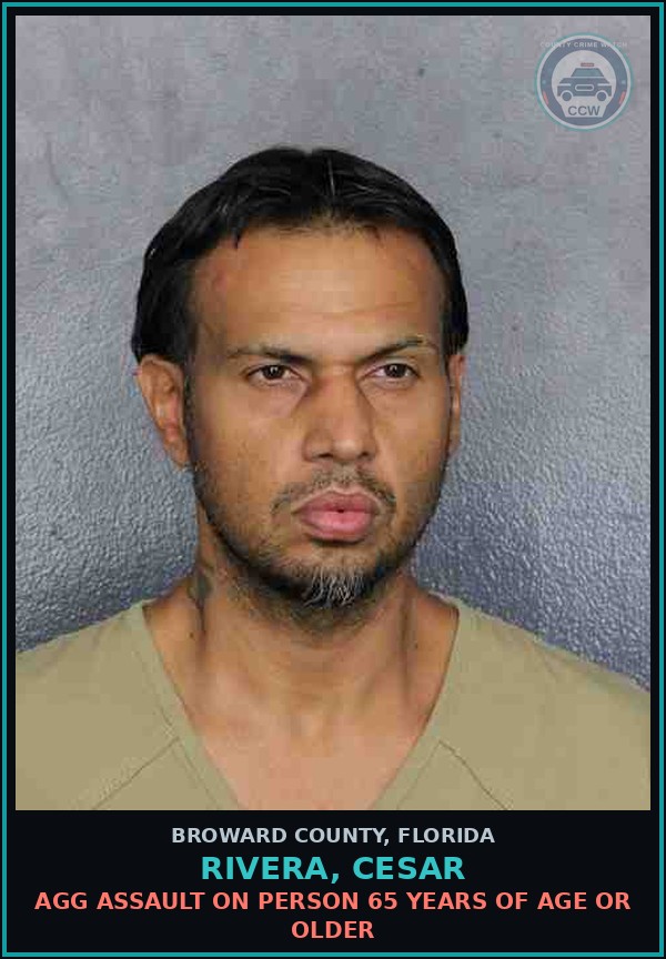 Booking mugshot of RIVERA, CESAR in Broward County