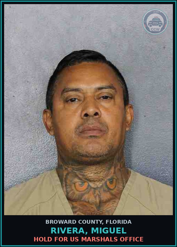 Booking mugshot of RIVERA, MIGUEL in Broward County