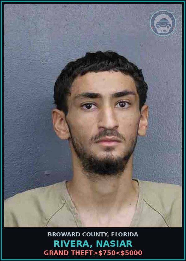 Booking mugshot of RIVERA, NASIAR in Broward County