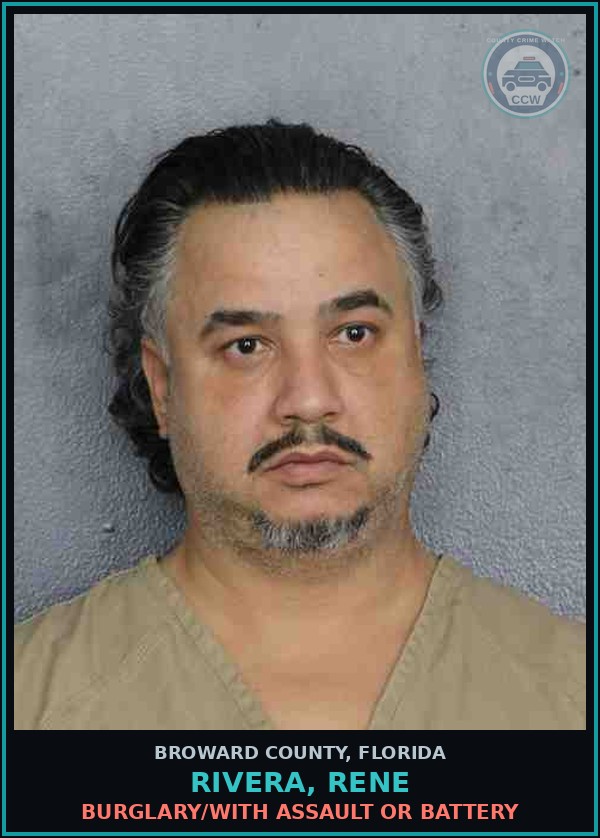 Booking mugshot of RIVERA, RENE in Broward County