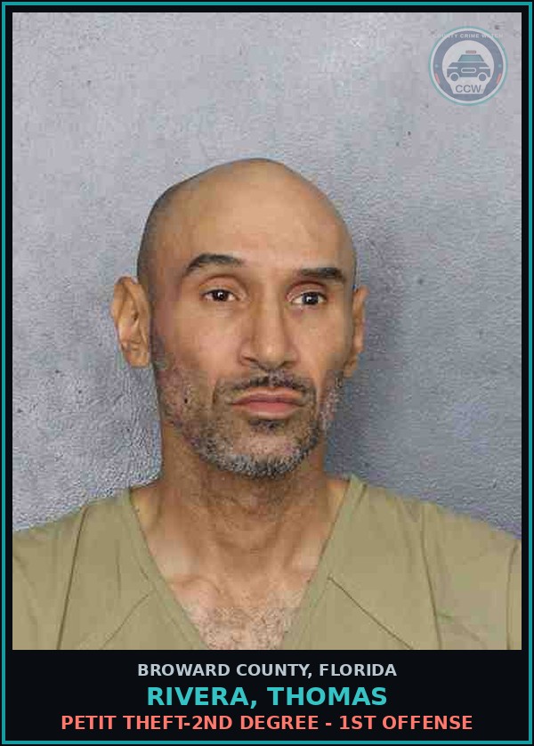 Booking mugshot of RIVERA, THOMAS in Broward County
