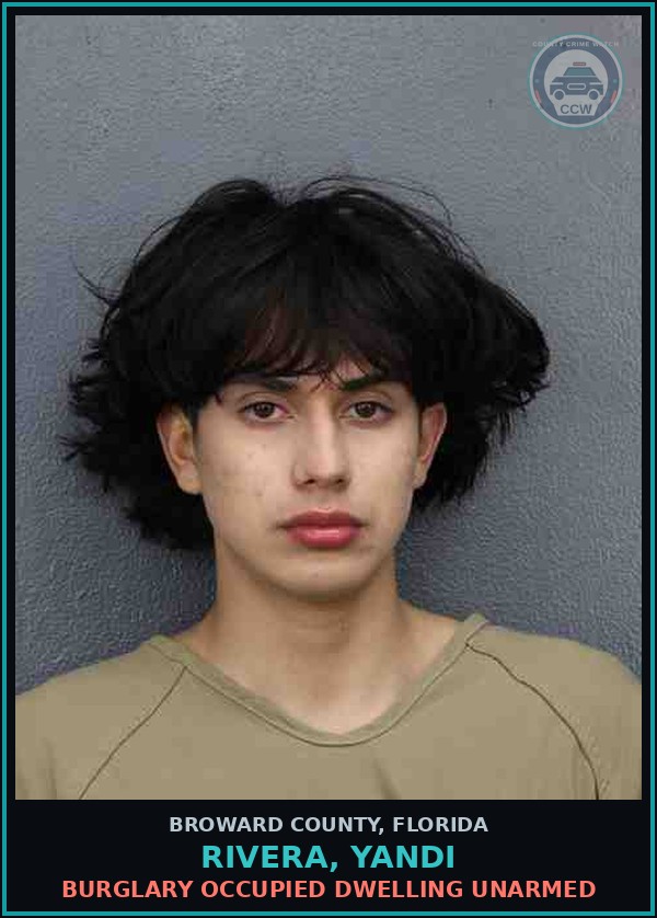 Booking mugshot of RIVERA, YANDI in Broward County