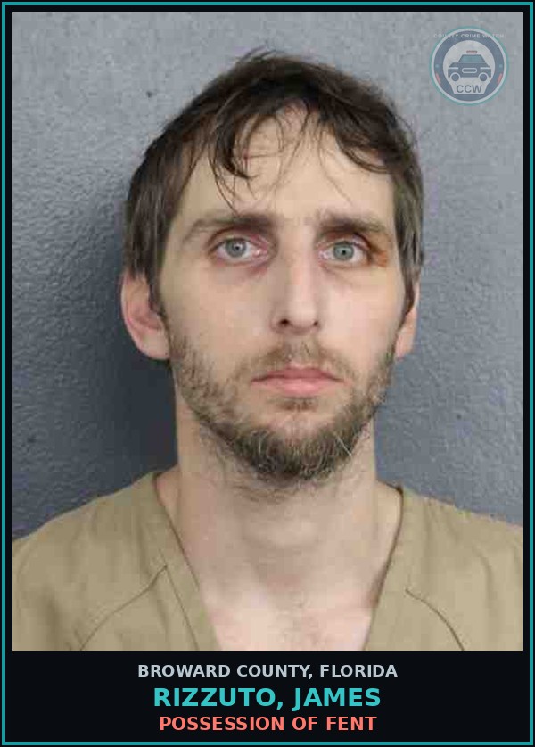 Booking mugshot of RIZZUTO, JAMES in Broward County