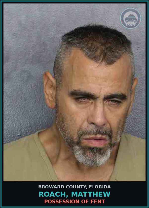 Booking mugshot of ROACH, MATTHEW in Broward County