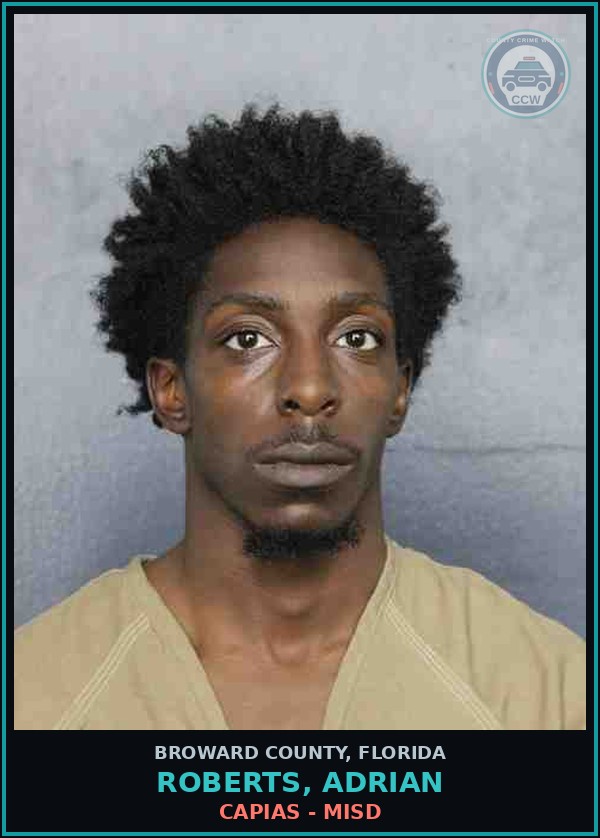Booking mugshot of ROBERTS, ADRIAN in Broward County