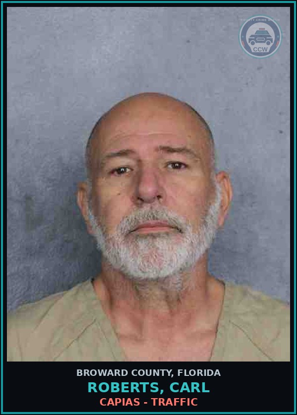 Booking mugshot of ROBERTS, CARL in Broward County