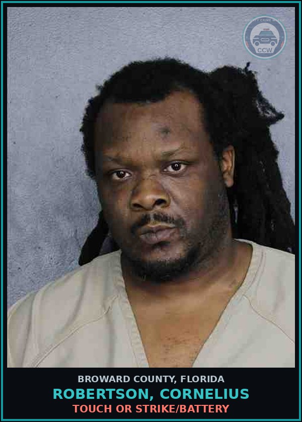 Booking mugshot of ROBERTSON, CORNELIUS in Broward County