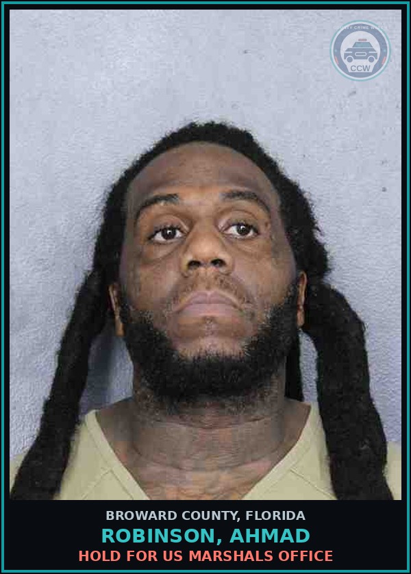 Booking mugshot of ROBINSON, AHMAD in Broward County