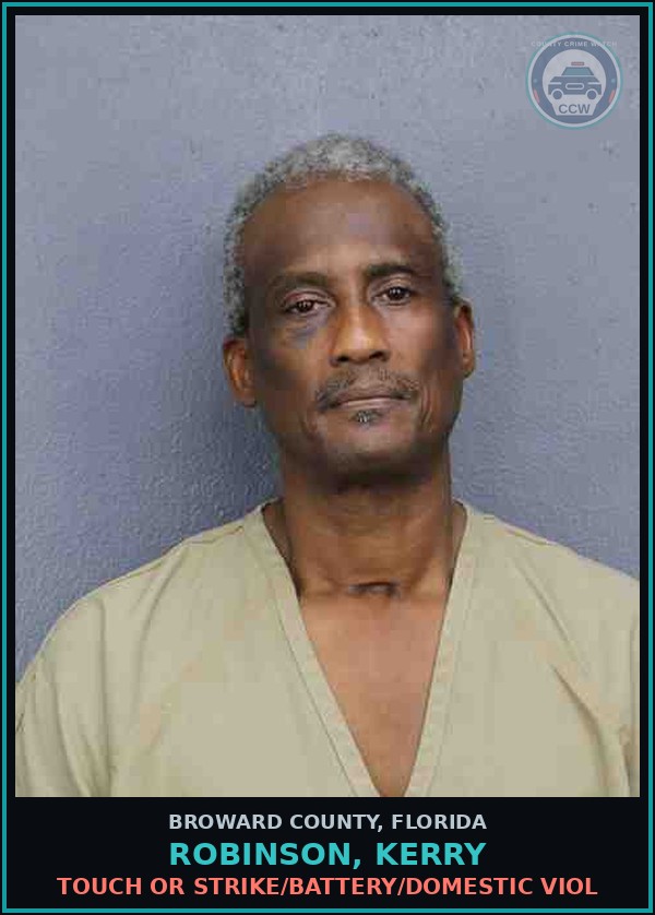 Booking mugshot of ROBINSON, KERRY in Broward County