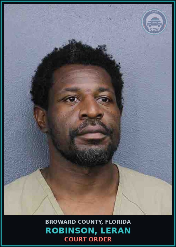 Booking mugshot of ROBINSON, LERAN in Broward County
