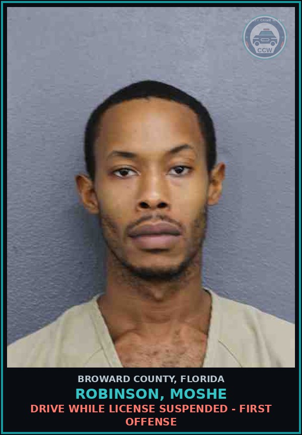 Booking mugshot of ROBINSON, MOSHE in Broward County