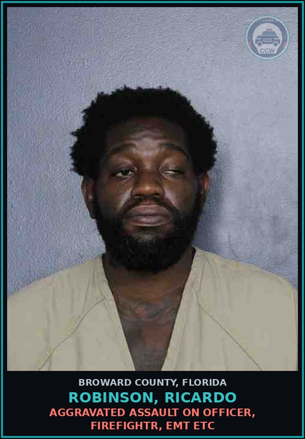 Booking mugshot of ROBINSON, RICARDO in Broward County