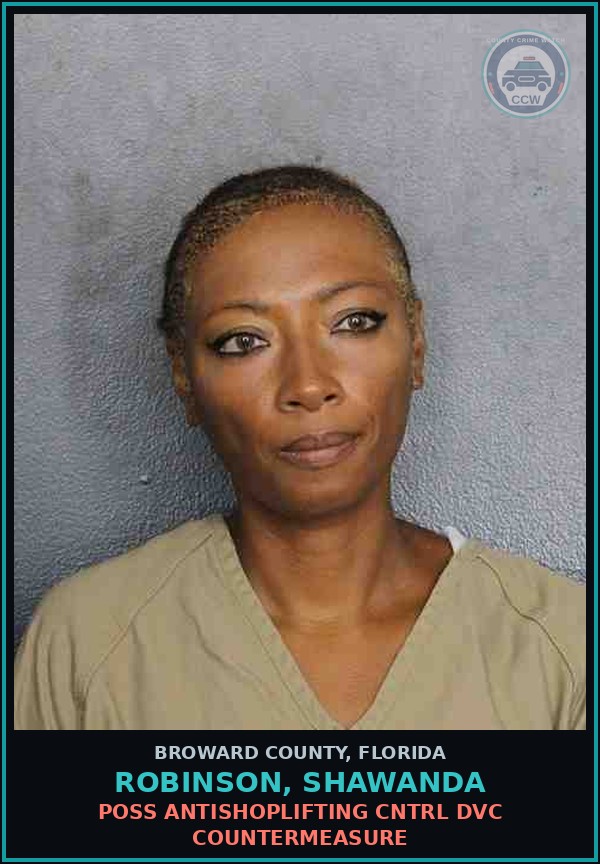 Booking mugshot of ROBINSON, SHAWANDA in Broward County