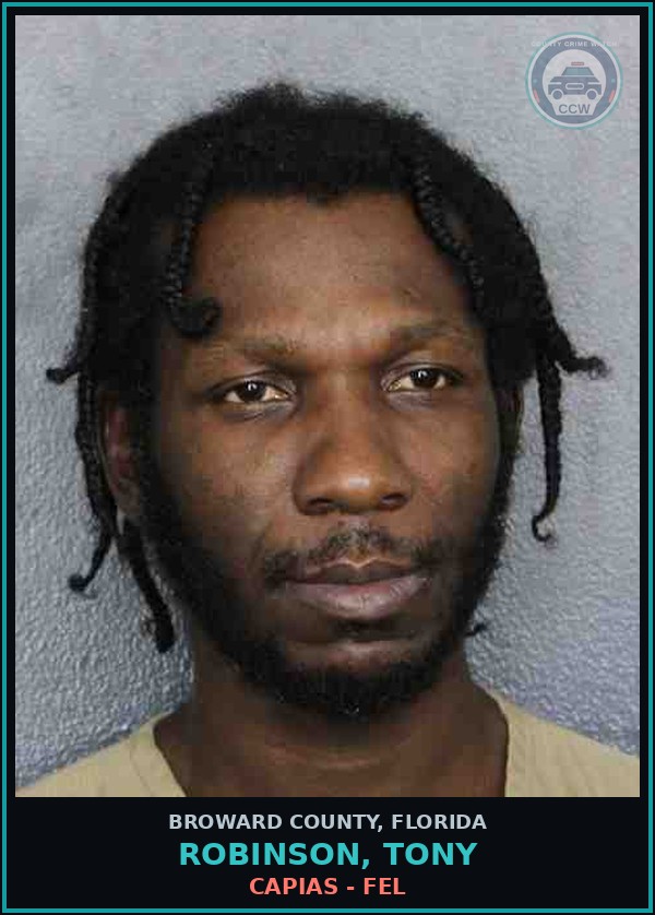 Booking mugshot of ROBINSON, TONY in Broward County