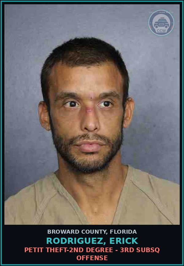 Booking mugshot of RODRIGUEZ, ERICK in Broward County
