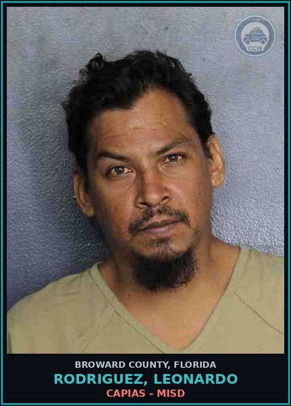 Booking mugshot of RODRIGUEZ, LEONARDO in Broward County