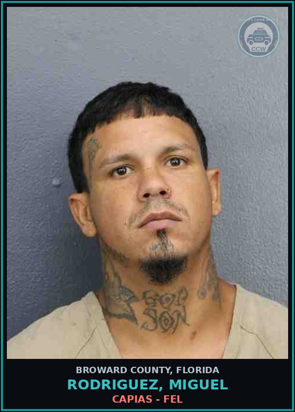 Booking mugshot of RODRIGUEZ, MIGUEL in Broward County