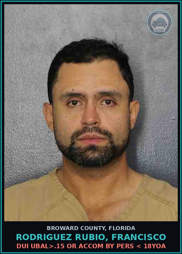 Booking mugshot of RODRIGUEZ RUBIO, FRANCISCO in Broward County