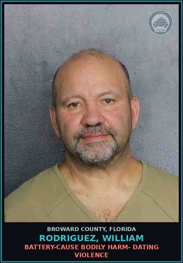 Booking mugshot of RODRIGUEZ, WILLIAM in Broward County