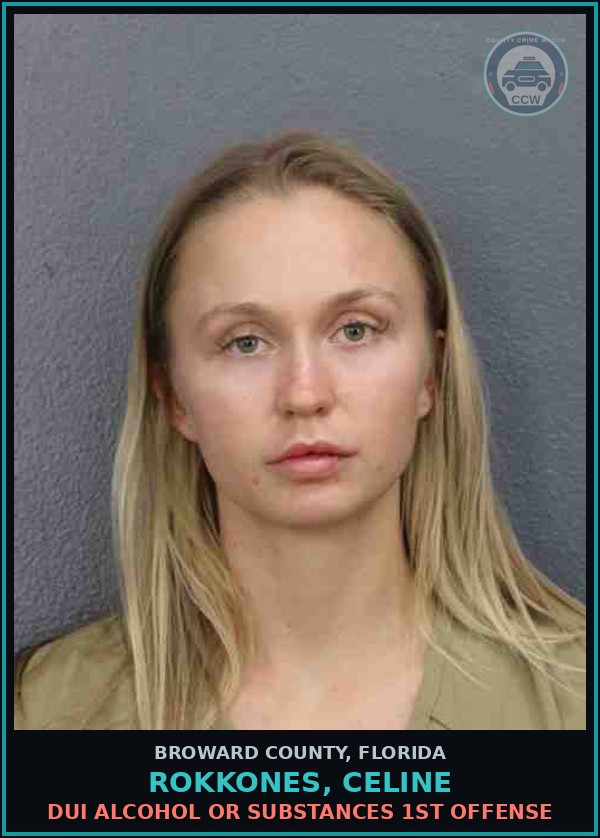 Booking mugshot of ROKKONES, CELINE in Broward County