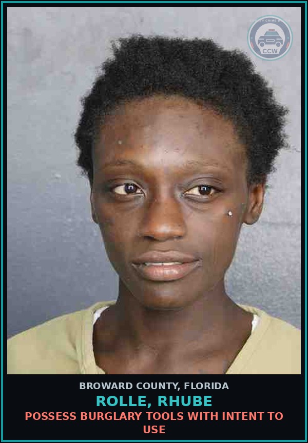 Booking mugshot of ROLLE, RHUBE in Broward County