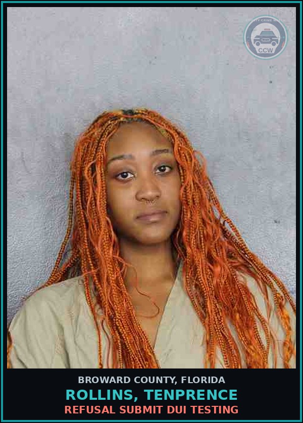 Booking mugshot of ROLLINS, TENPRENCE in Broward County