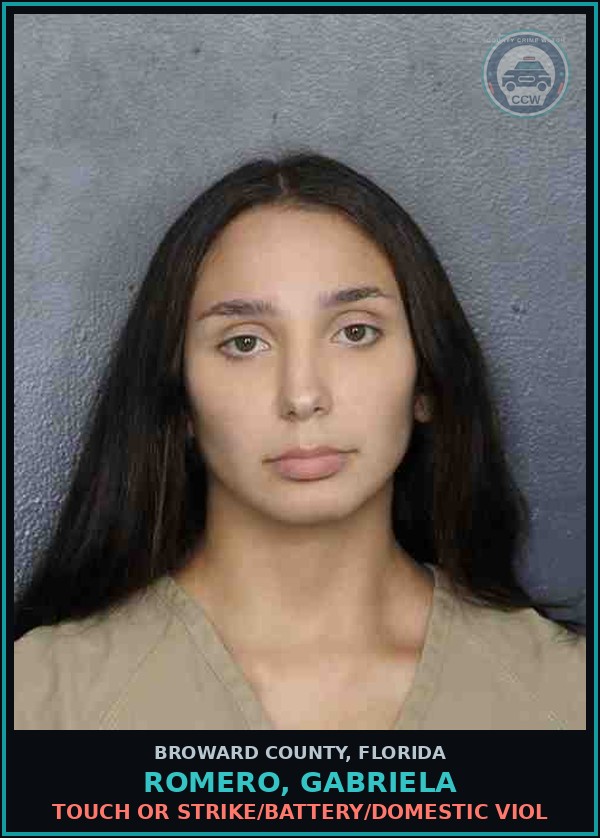 Booking mugshot of ROMERO, GABRIELA in Broward County