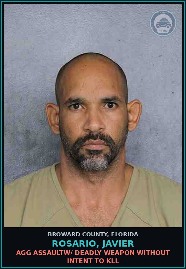 Booking mugshot of ROSARIO, JAVIER in Broward County