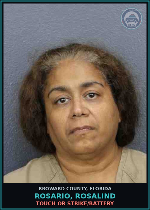 Booking mugshot of ROSARIO, ROSALIND in Broward County