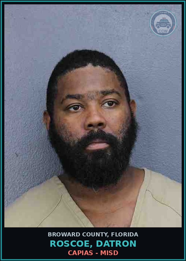 Booking mugshot of ROSCOE, DATRON in Broward County