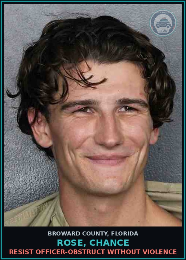 Booking mugshot of ROSE, CHANCE in Broward County