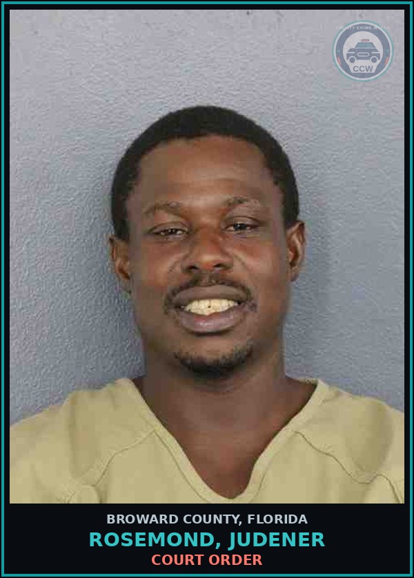Booking mugshot of ROSEMOND, JUDENER in Broward County