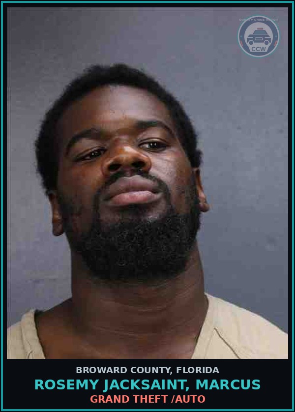 Booking mugshot of ROSEMY JACKSAINT, MARCUS in Broward County